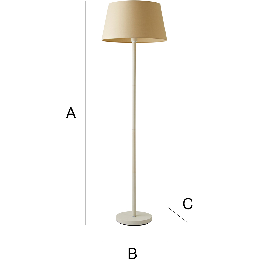 ValueLights Charlie Beige Tapered Shade White Floor Lamp and Bulb Image 8