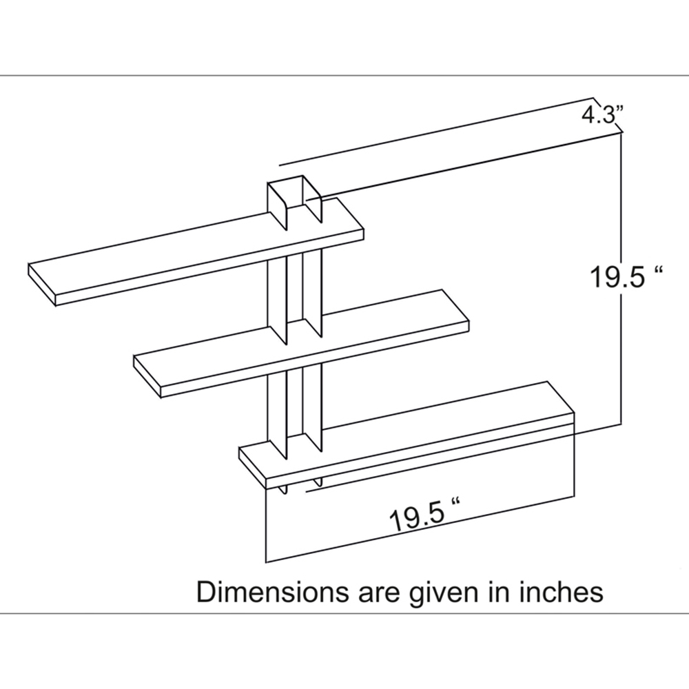 Decorotika Mita 3 Tier White Wall Mounted Shelf Image 5