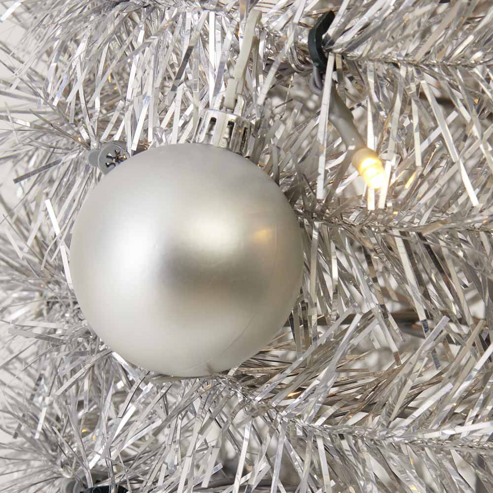 Wilko 6ft Silver Pop Up PreLit Artificial Christmas Tree Wilko