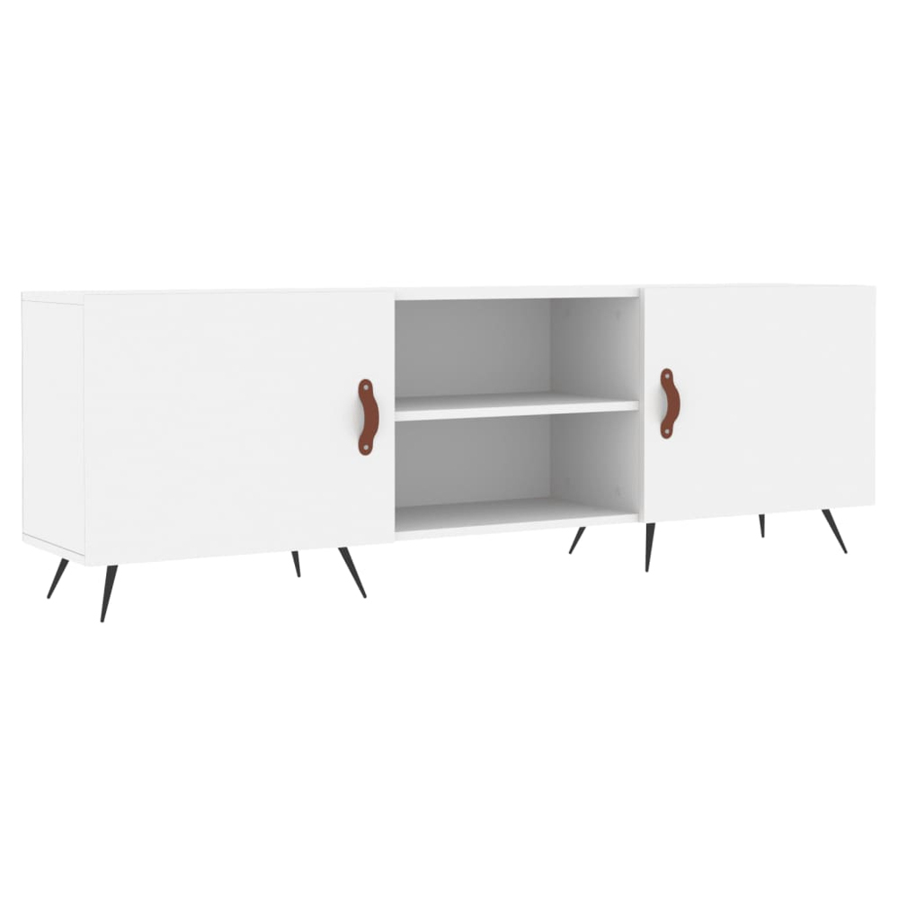 vidaXL 2 Door 2 Shelf White TV Cabinet Image 2