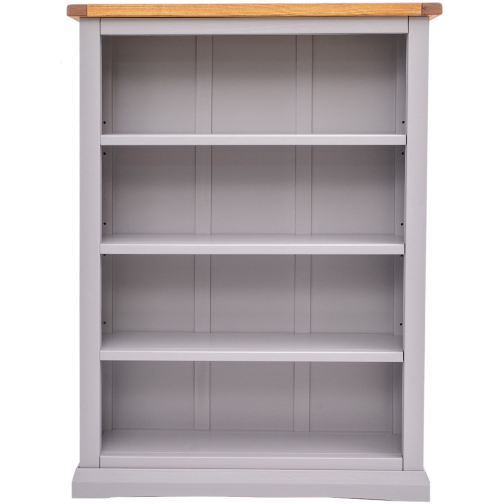 Rocca 4 Shelf Grey Wide Bookcase Image 2