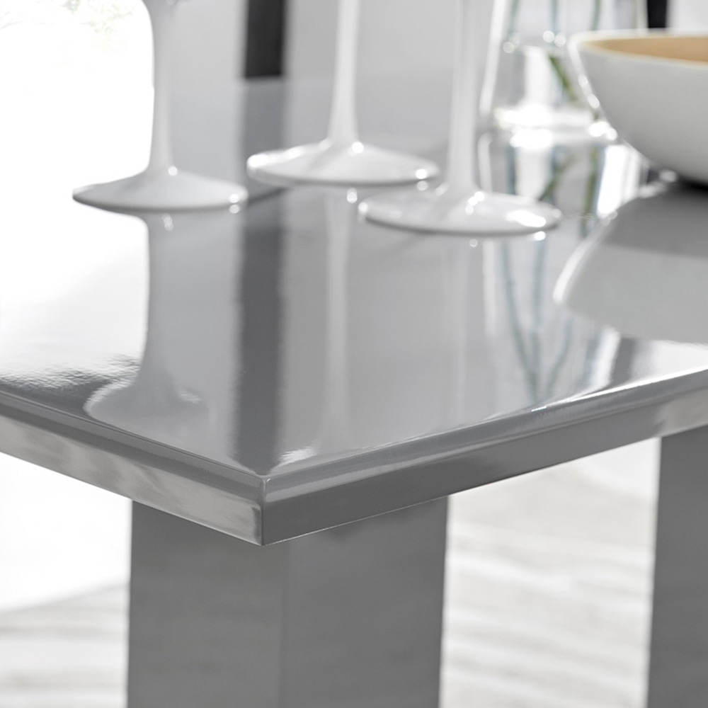 Furniturebox Molini Fortana 6 Seater Dining Set Grey Gloss White and Chrome Image 5