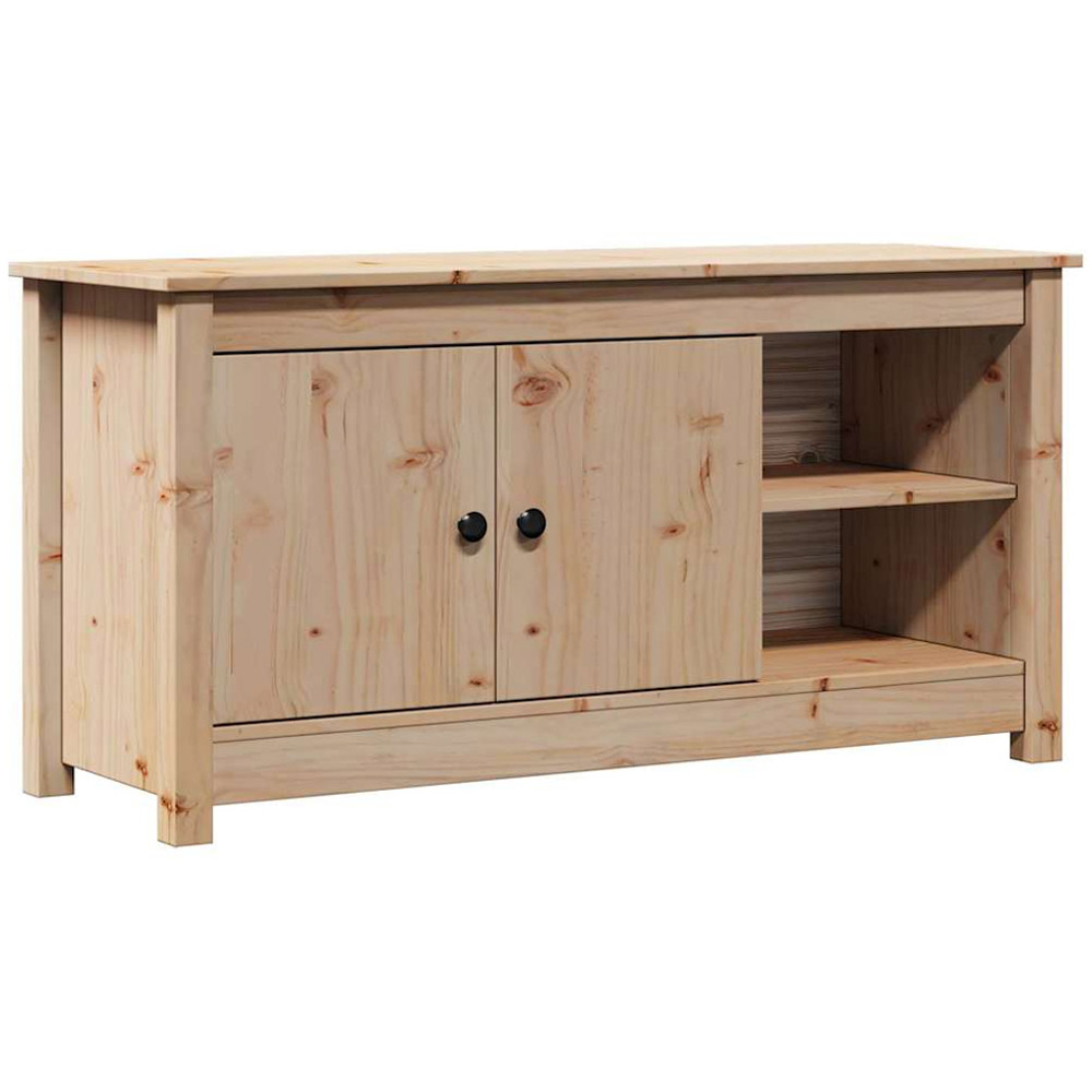 vidaXL 2 Door 2 Open Shelf Brown TV Cabinet Image 2