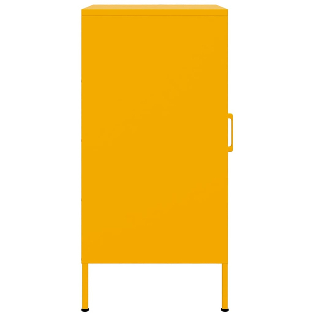 vidaXL Single Door Mustard Yellow Metal Sideboard Set of 2 Image 7