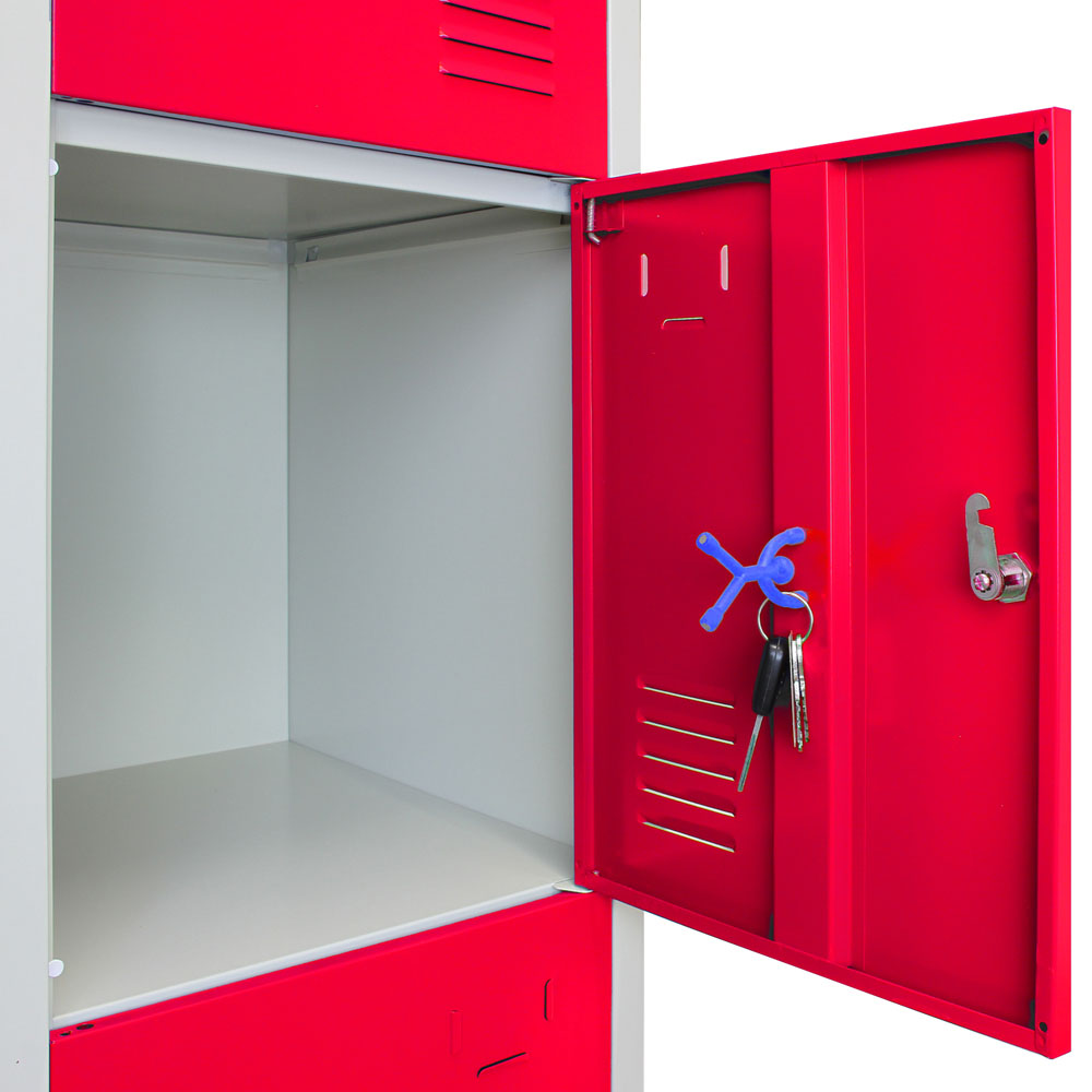 Monstershop 4 Door Red Metal Storage Locker Image 4