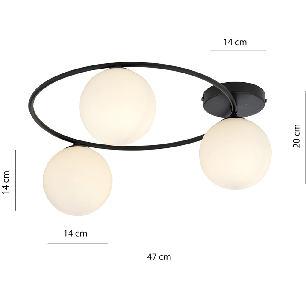 Emibig Sopra 3 Light White Shade Black E14 Ceiling Light Image 9