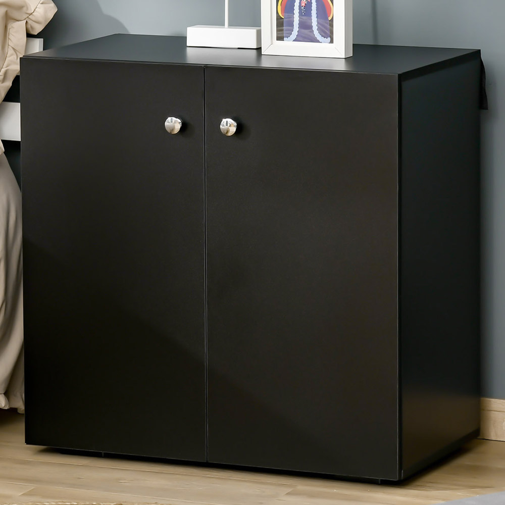 Portland 2 Door Black Storage Cabinet Image 1