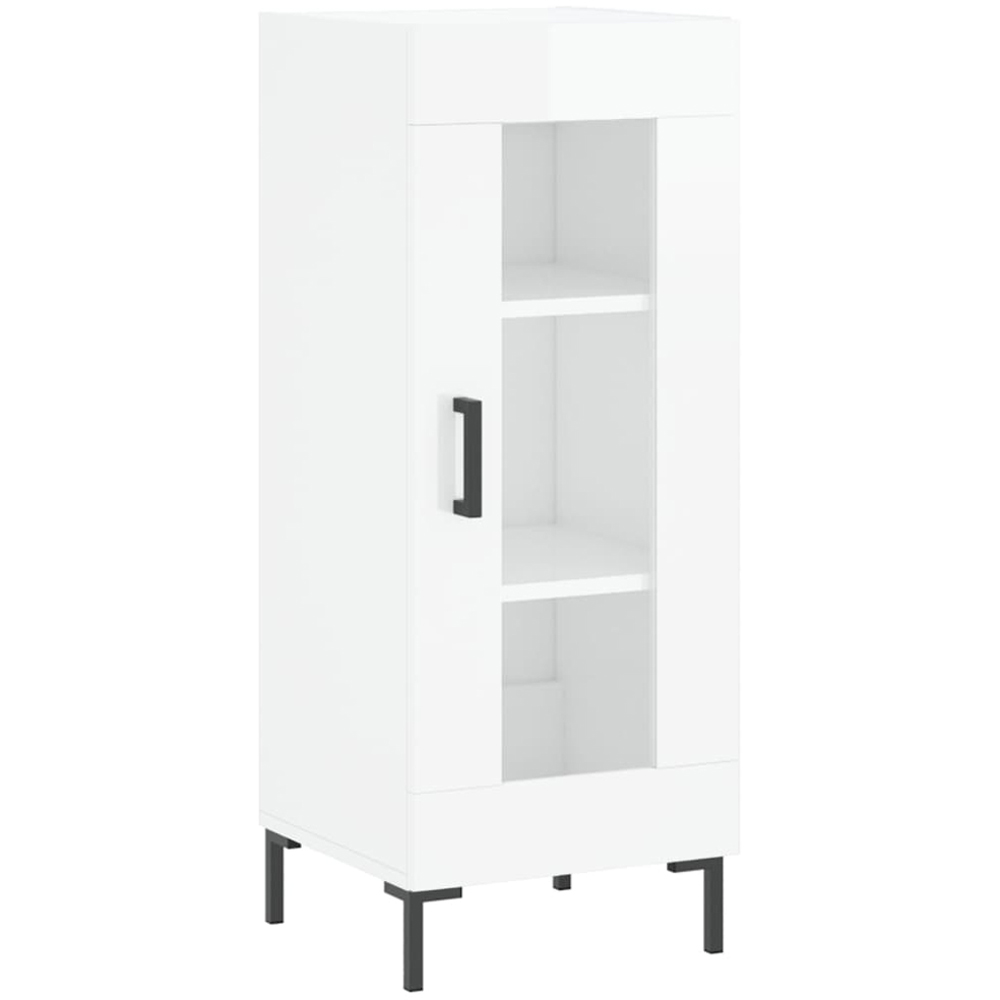 vidaXL Single Door High Gloss White Sideboard Image 2