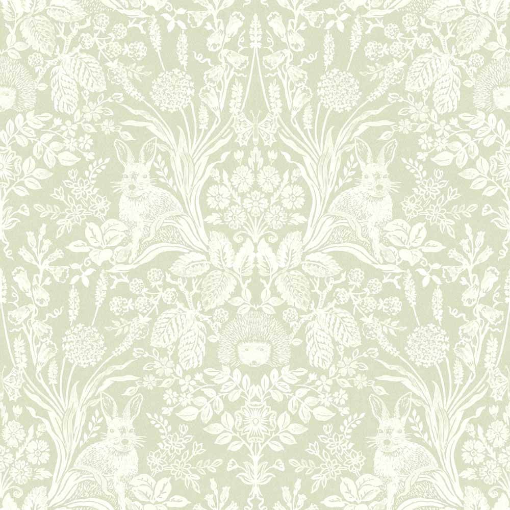 Holden Decor Damask Harlen Woodland Sage Green Wallpaper Image 1