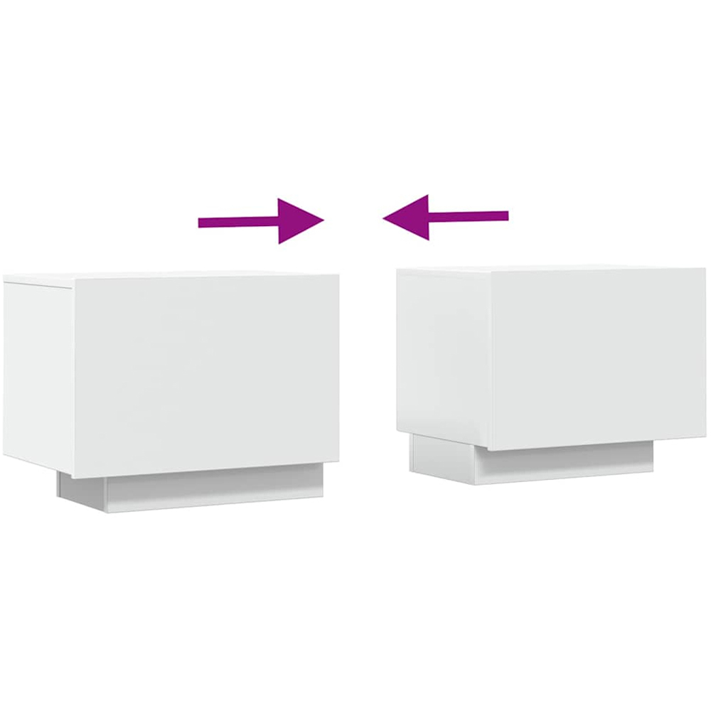 vidaXL 2 Door White TV Cabinet Image 8