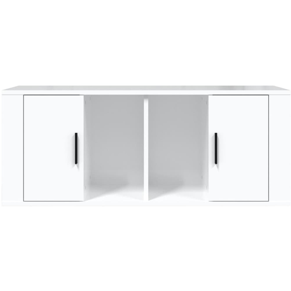 vidaXL 2 Door 2 Shelf White TV Cabinet Image 4