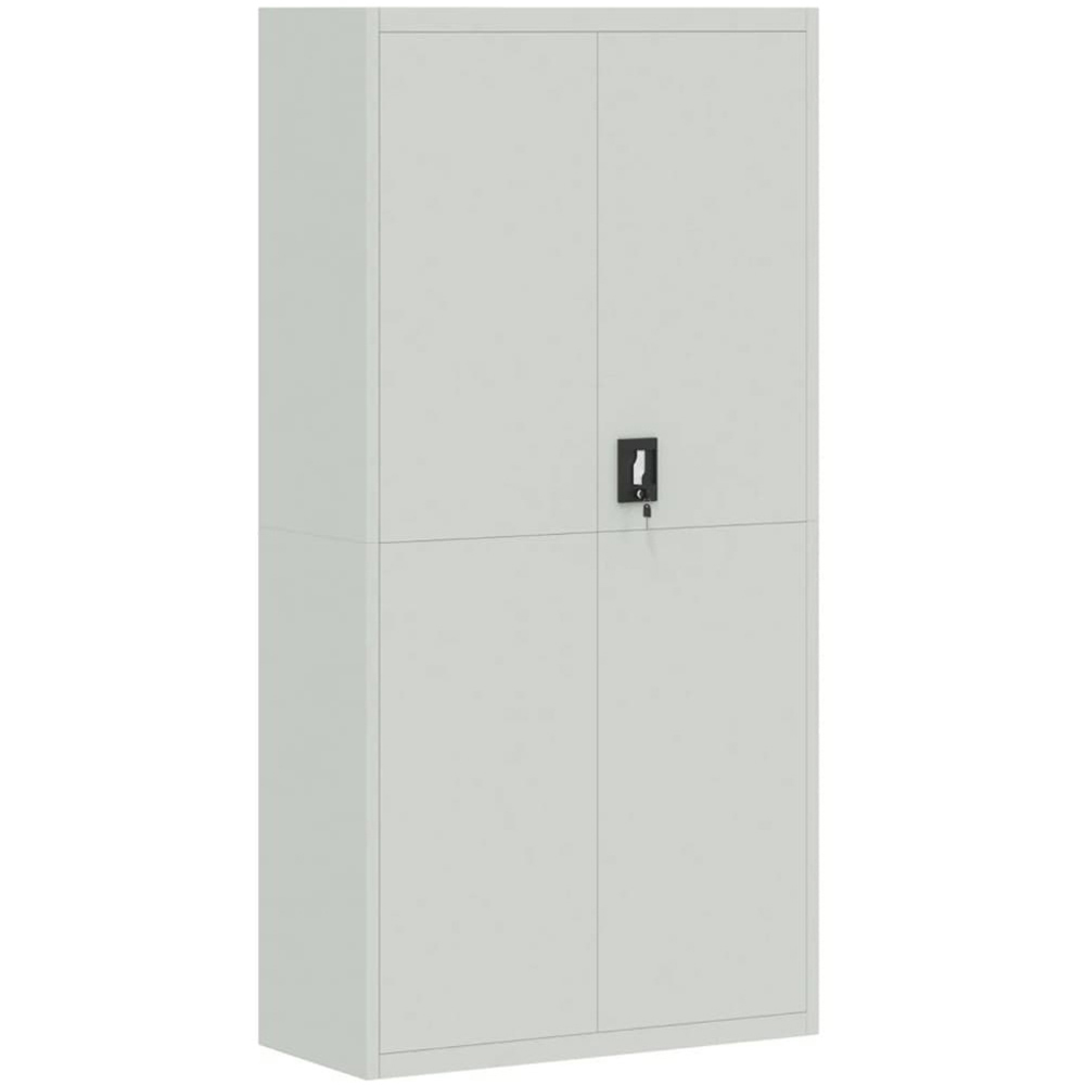 vidaXL 2 Door 5 Shelf Light Grey Powder Coated Steel File Cabinet Image 2