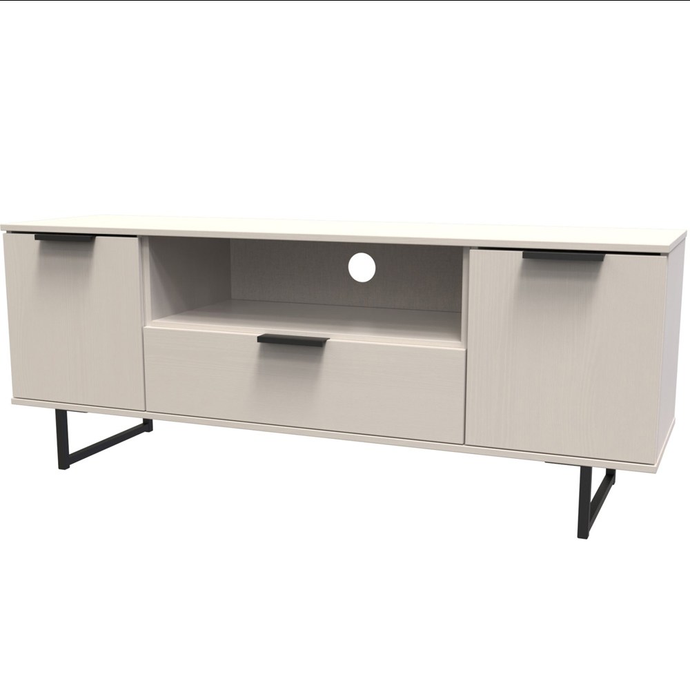 Crowndale Hong Kong Ready Assembled 2 Door Single Drawer Kashmir Ash Media Unit Image 2