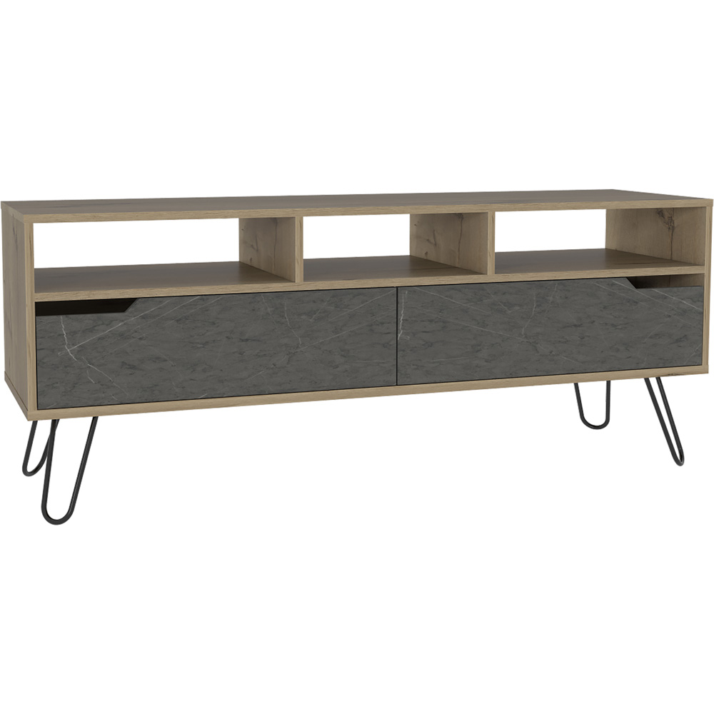 Core Products Manhattan 2 Doors Pine and Grey TV Unit Image 2