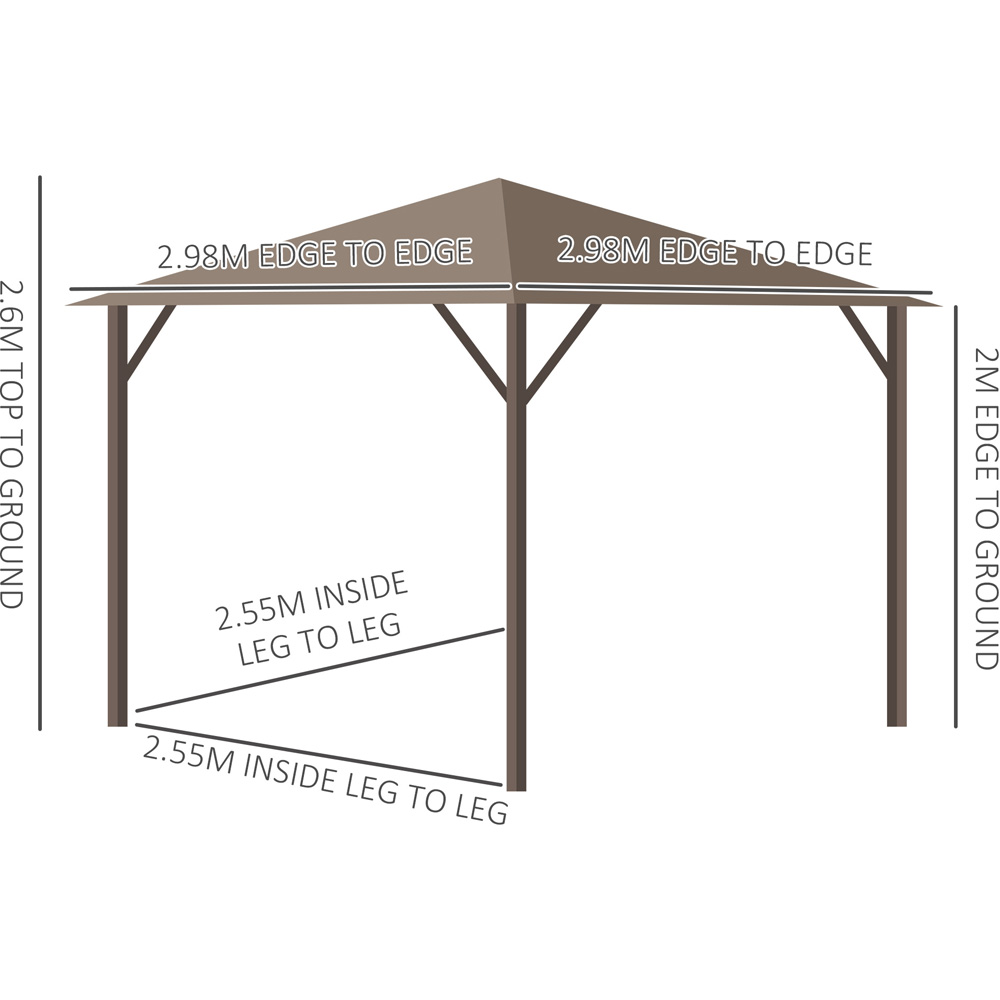 Outsunny Steel Hardtop Gazebo Patio Tent with Curtain | Wilko