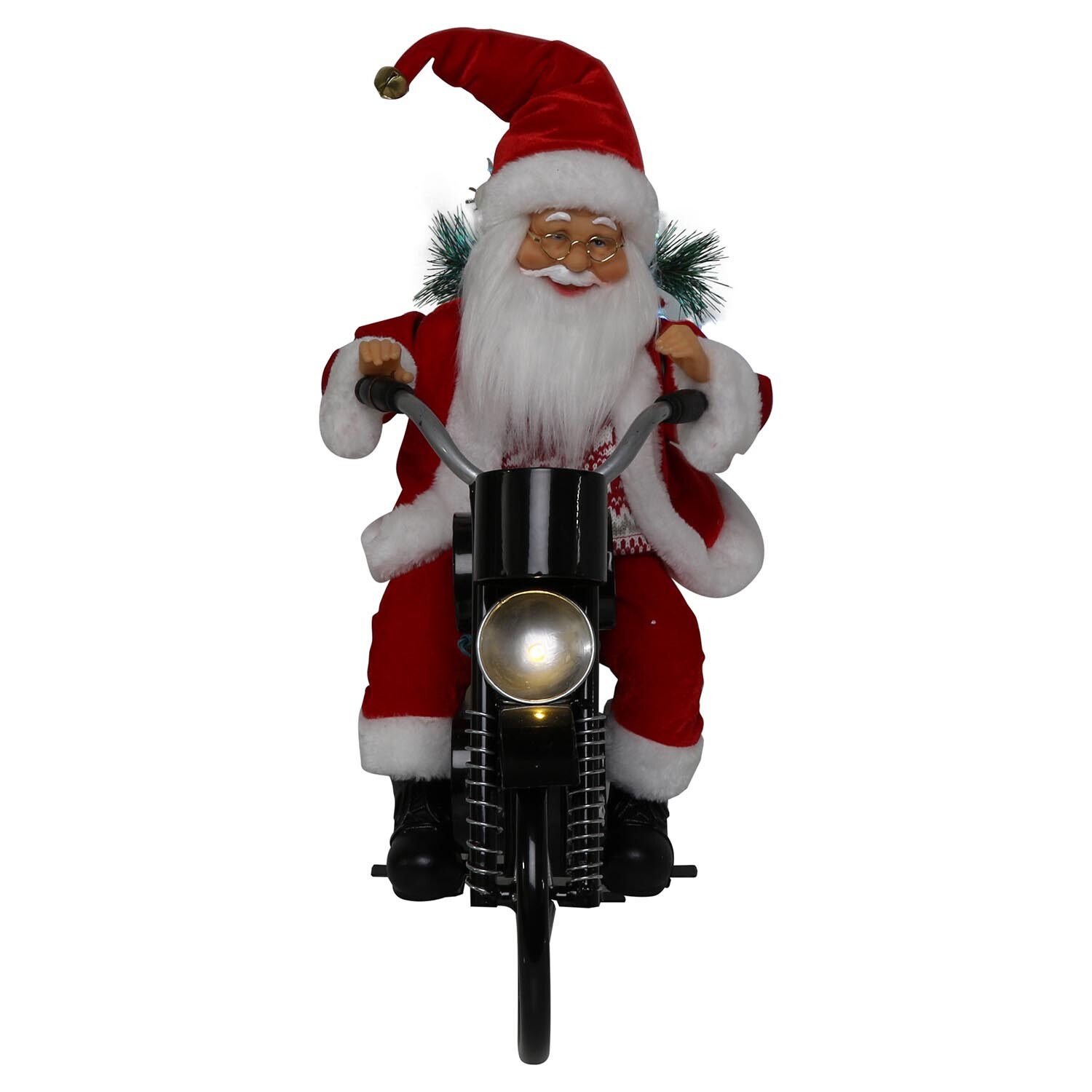 Musical Santa Riding Motorbike - Red Image 4