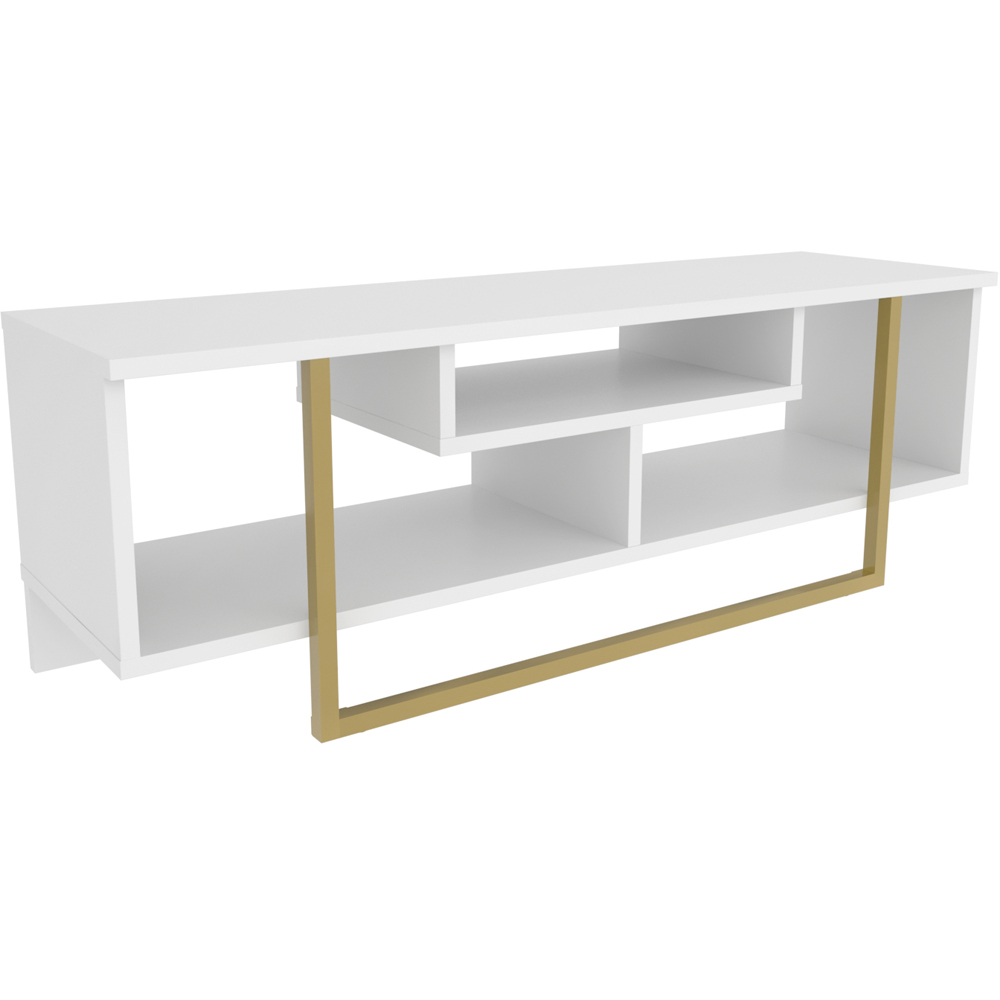 Decorotika Asal White and Gold Wide TV Unit Image 2