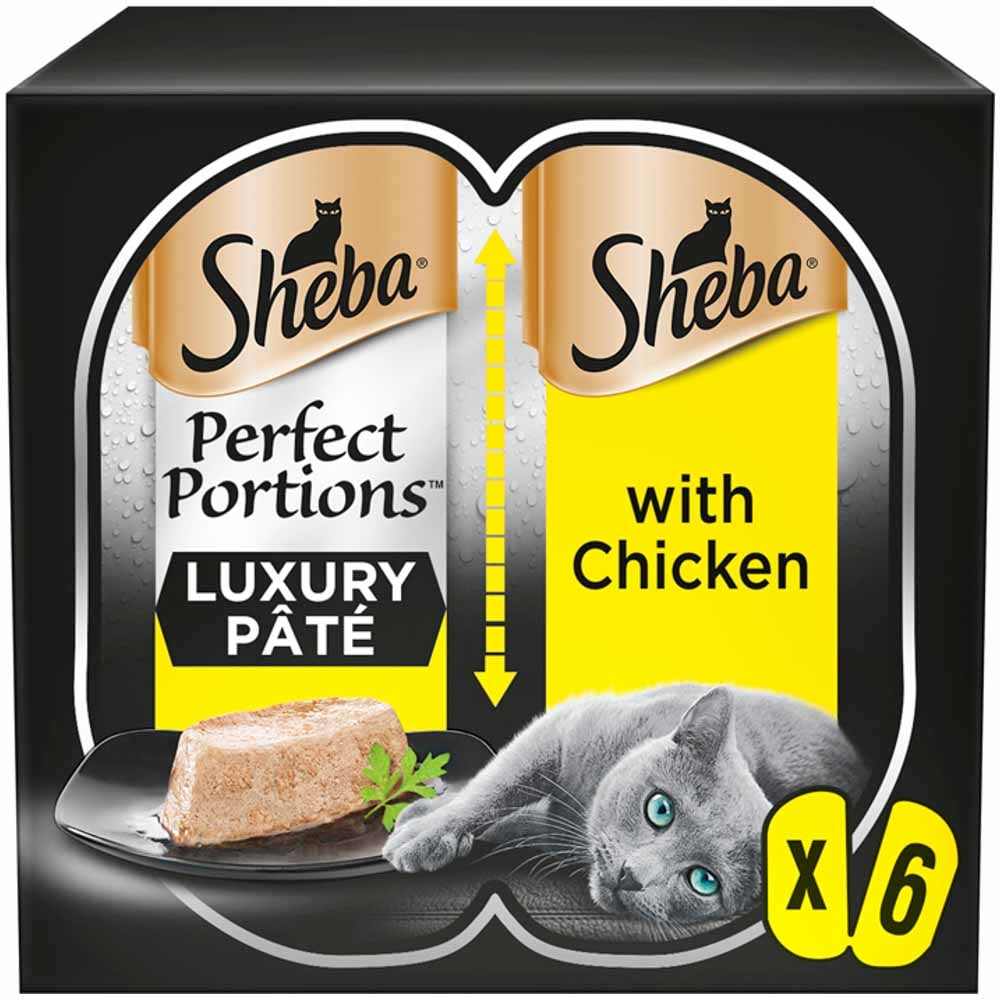 Sheba Perfect Portions Adult Wet Cat Food Trays Chicken in Pate 6 x 37.5g Image 1