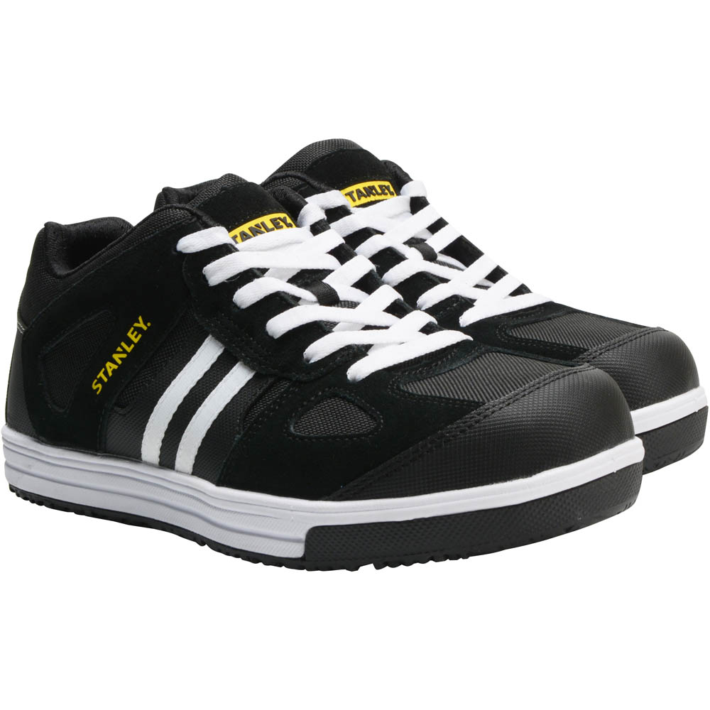 Stanley Cody Black and White Stripe Safety Trainers Size 7 Image 1