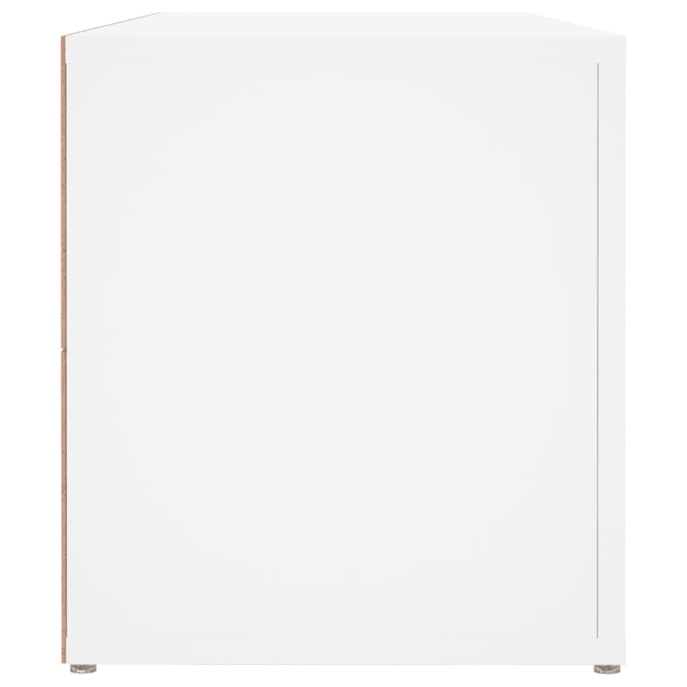 vidaXL 2 Door 2 Shelf White TV Cabinet Image 6