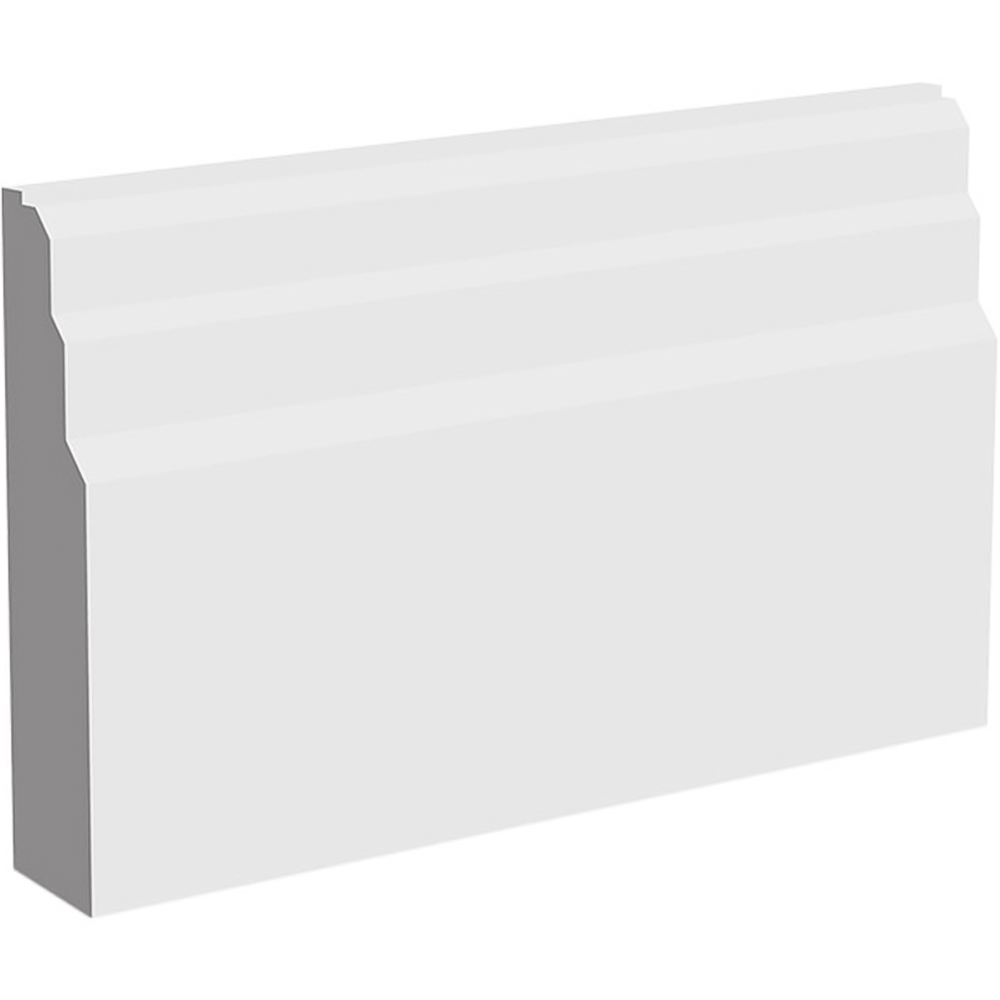 National Skirting White Stepped Primed Skirting Board 18mm 95 x 3040mm Image 1