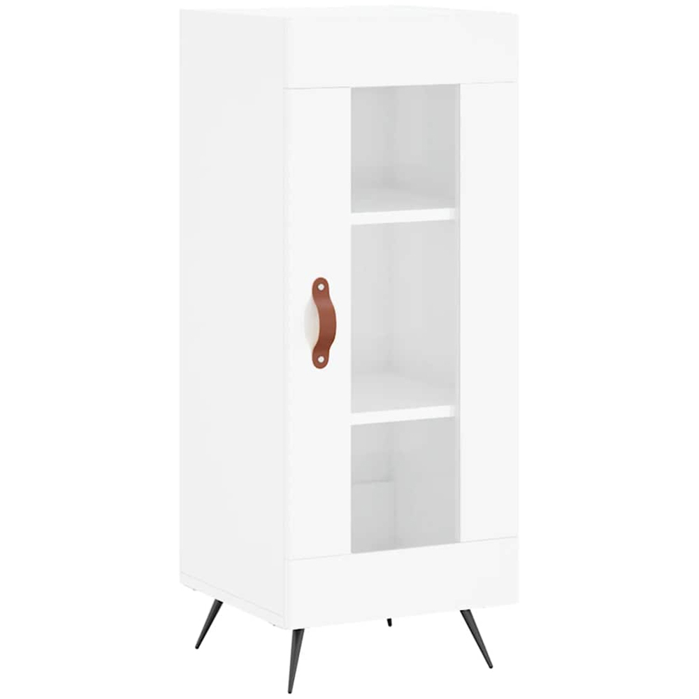 vidaXL Single Glass Door High Gloss White Sideboard Image 2