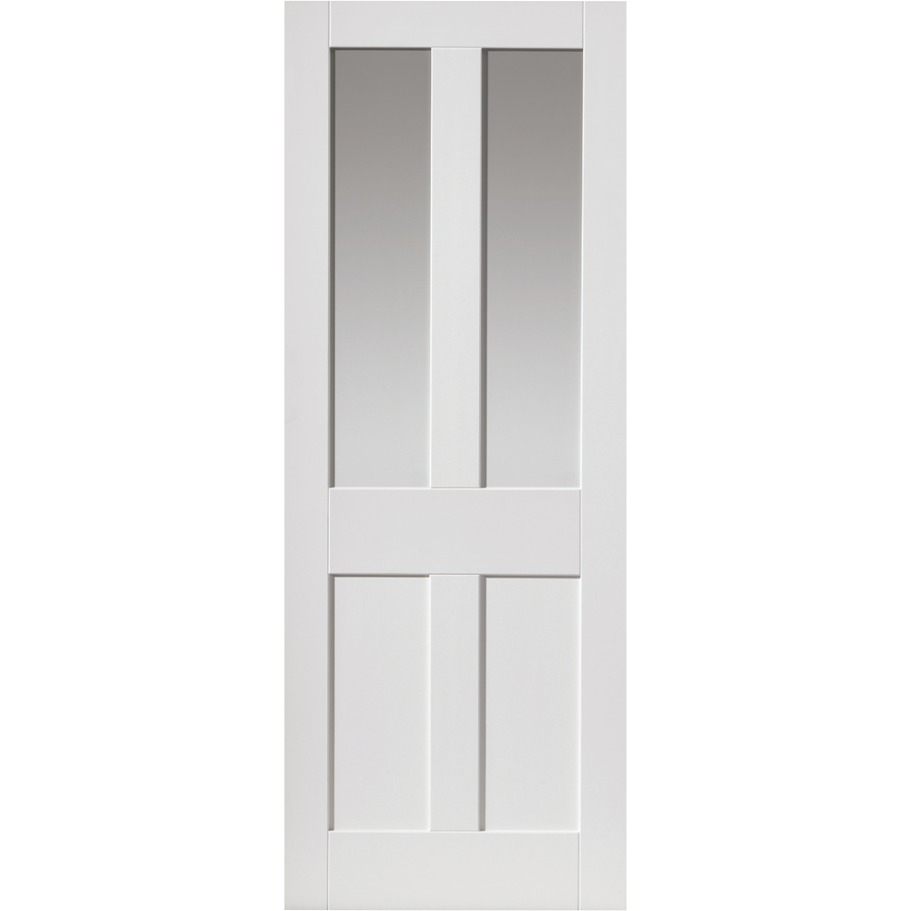 JB Kind Rushmore Shaker White Primed Glazed Internal Door 1981 x 762mm Image 1