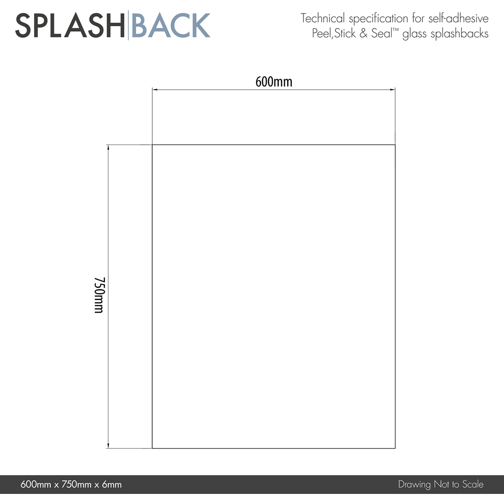 Splashback 0.6cm Thick Slate Grey Kitchen Glass 75 x 60cm Image 3