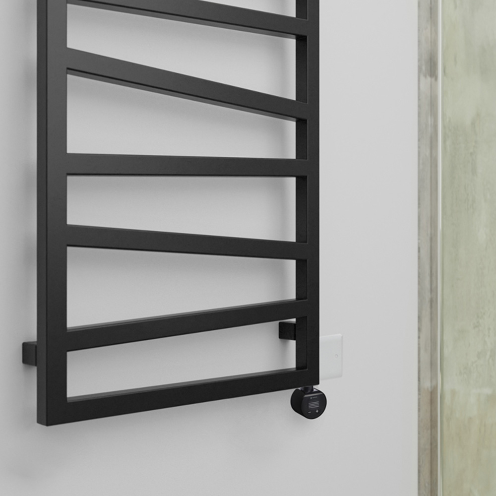 Terma Zig Zag Heban Black Electric Towel Rail with VEO Element Controller 1070 x 500mm Image 6