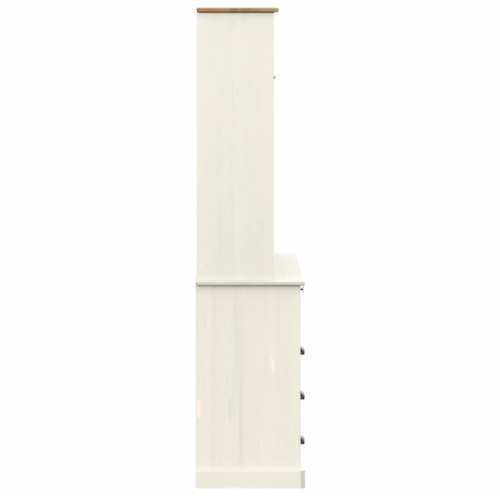 vidaXL Vigo 2 Glass Door 4 Drawer White Highboard Image 6