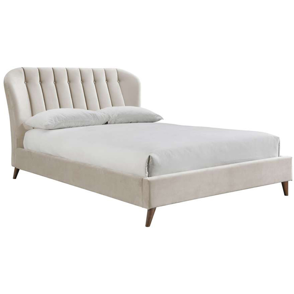 Elm King Size Warm Stone Bed Frame Image 2
