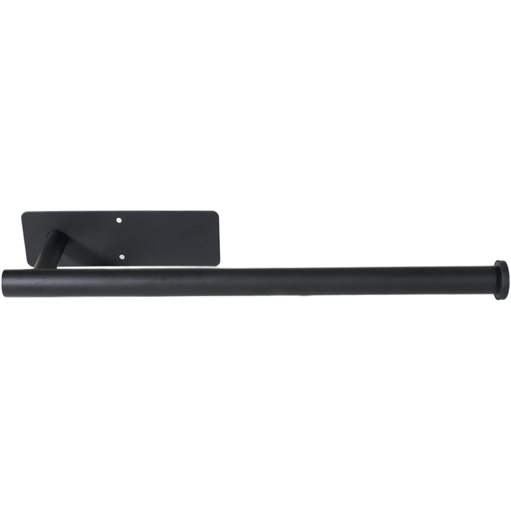 Living and Home 2-in-1 Black Wall-Mounted Towel and Toilet Roll Holder 34cm Image 5