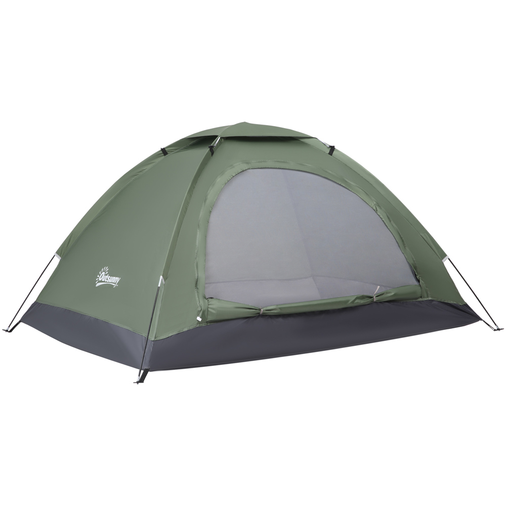Outsunny 2 Person Waterproof Camping Tent Dark Green Image 1