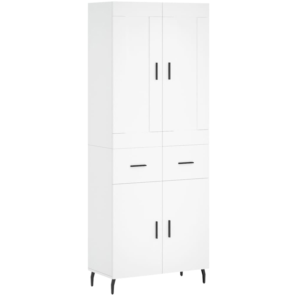 vidaXL 4 Door 2 Drawer White Highboard Image 2