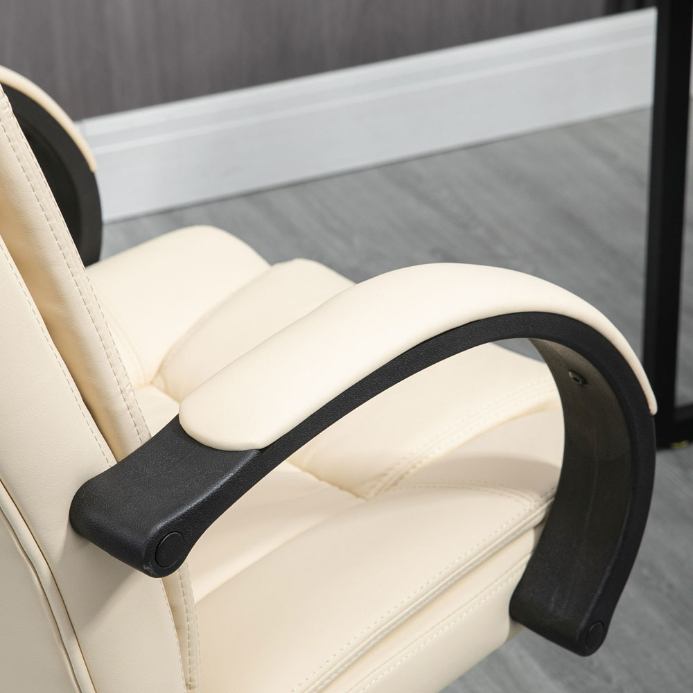 Portland Beige PU Leather Swivel Office Chair Image 3