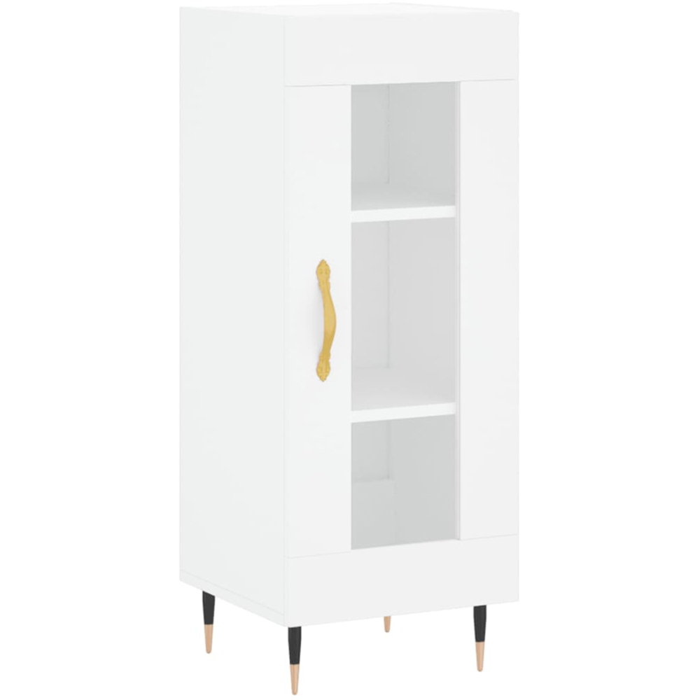 vidaXL Single Glass Door White Sideboard Image 2