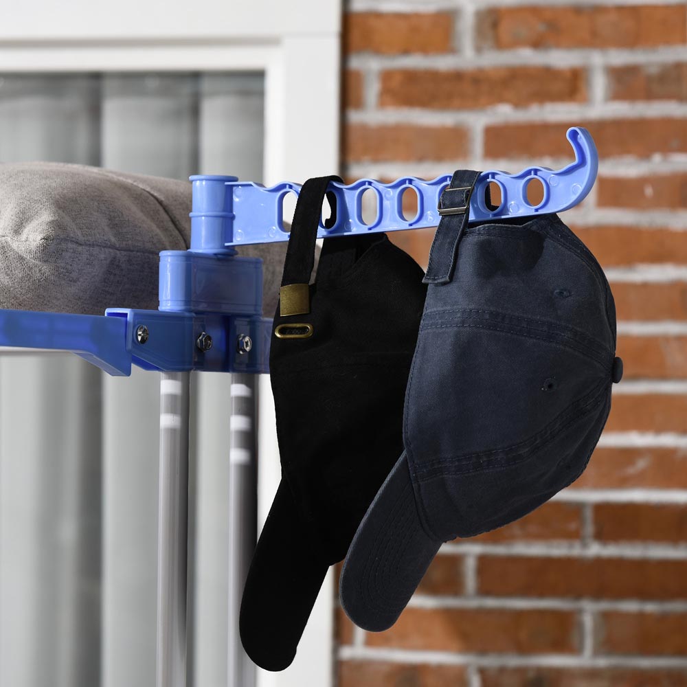 HOMCOM 4-Tier Blue Foldable Clothes Drying Rack with Casters Image 3