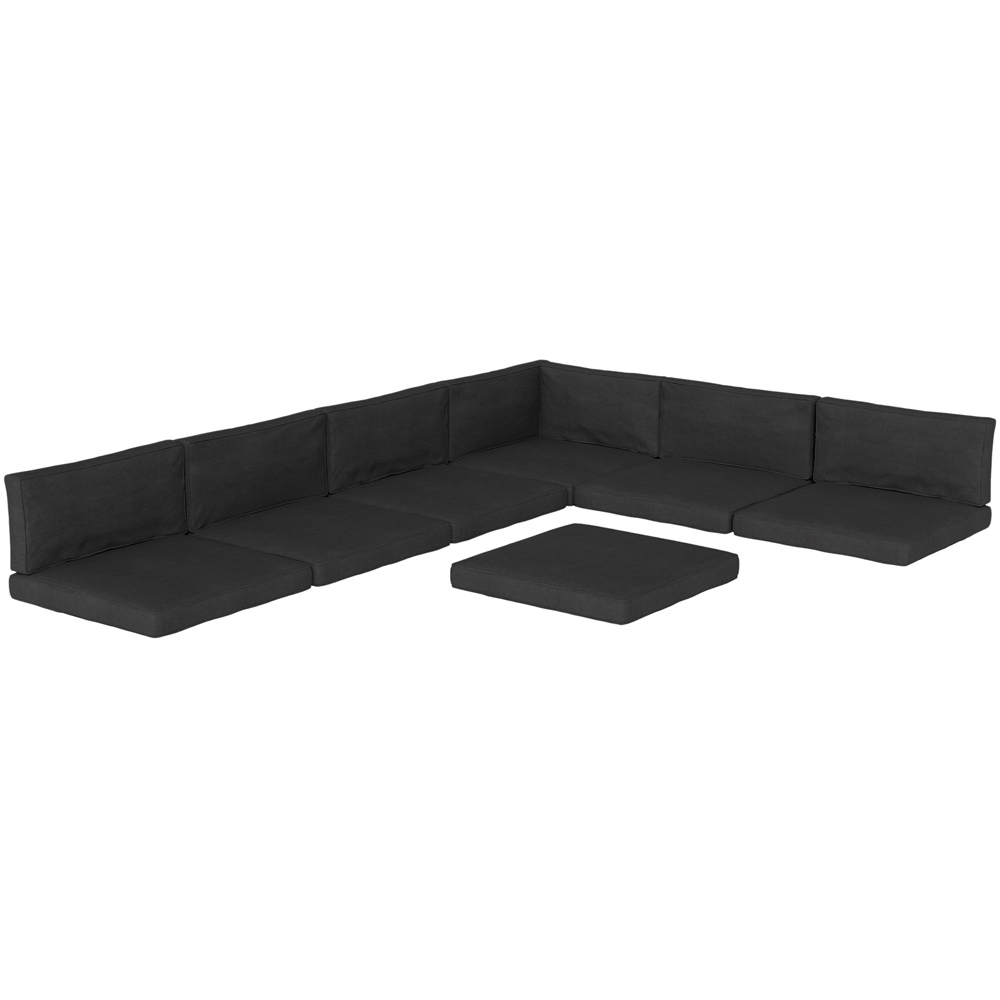 Outsunny Black Garden Lounge Replacement Cushion Pad Set 14 Pack Image 1
