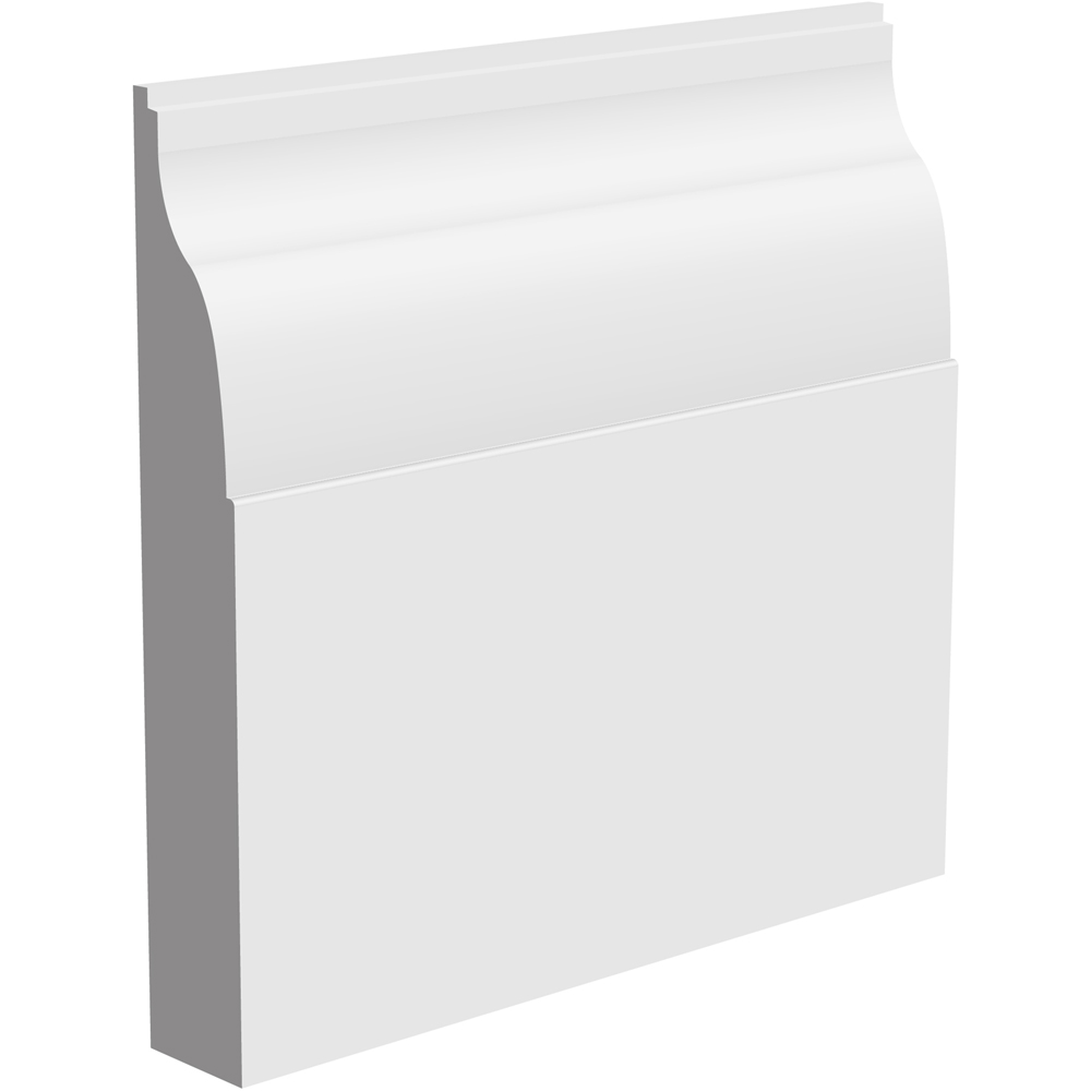 National Skirting White Lambs Tongue I Primed Skirting Board 18mm 250 x 3040mm Image 1