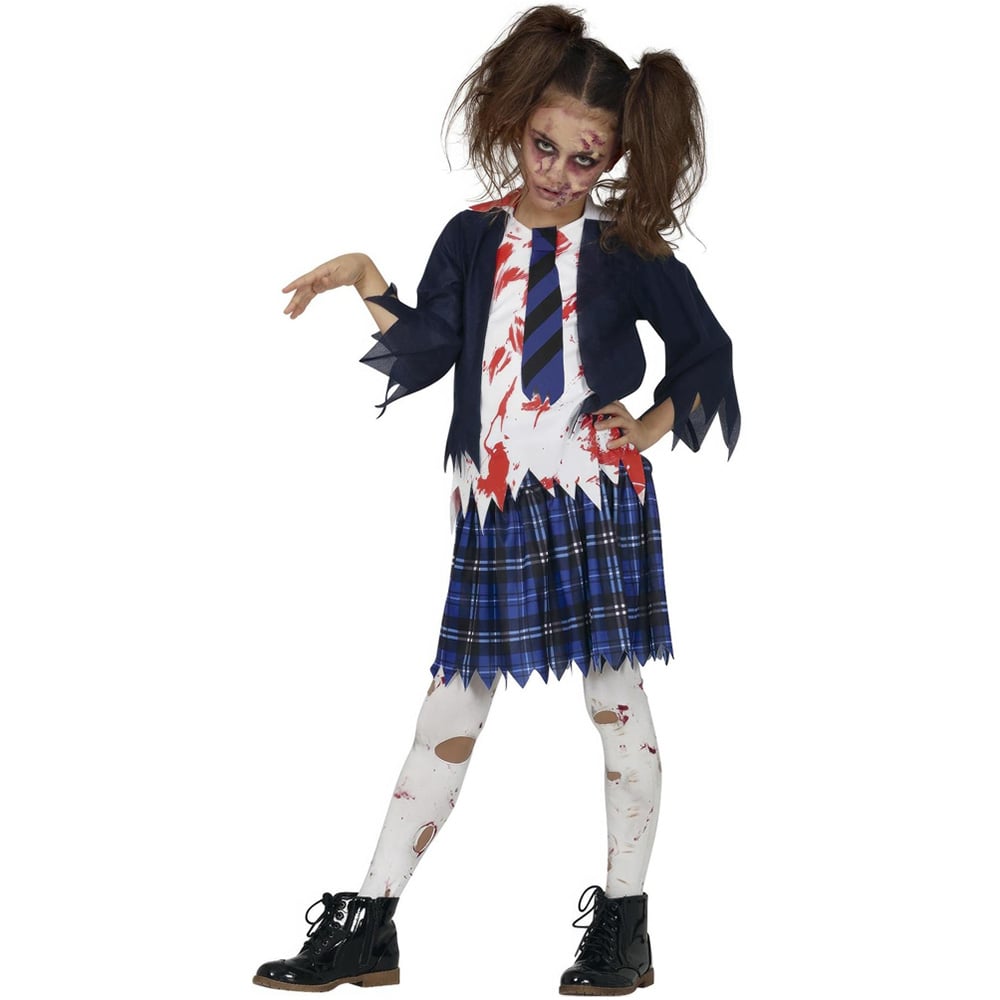 Fiestas Guirca Blue and White Zombie High Schooler Halloween Costume 5 to 6 Years Image 1
