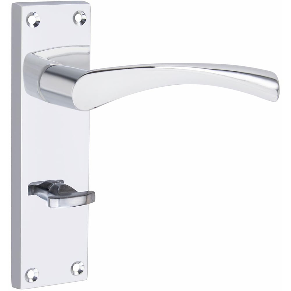 Golden Grace Polished Chrome Victorian Scroll Astrid Bathroom Handle with Hinge Image 2