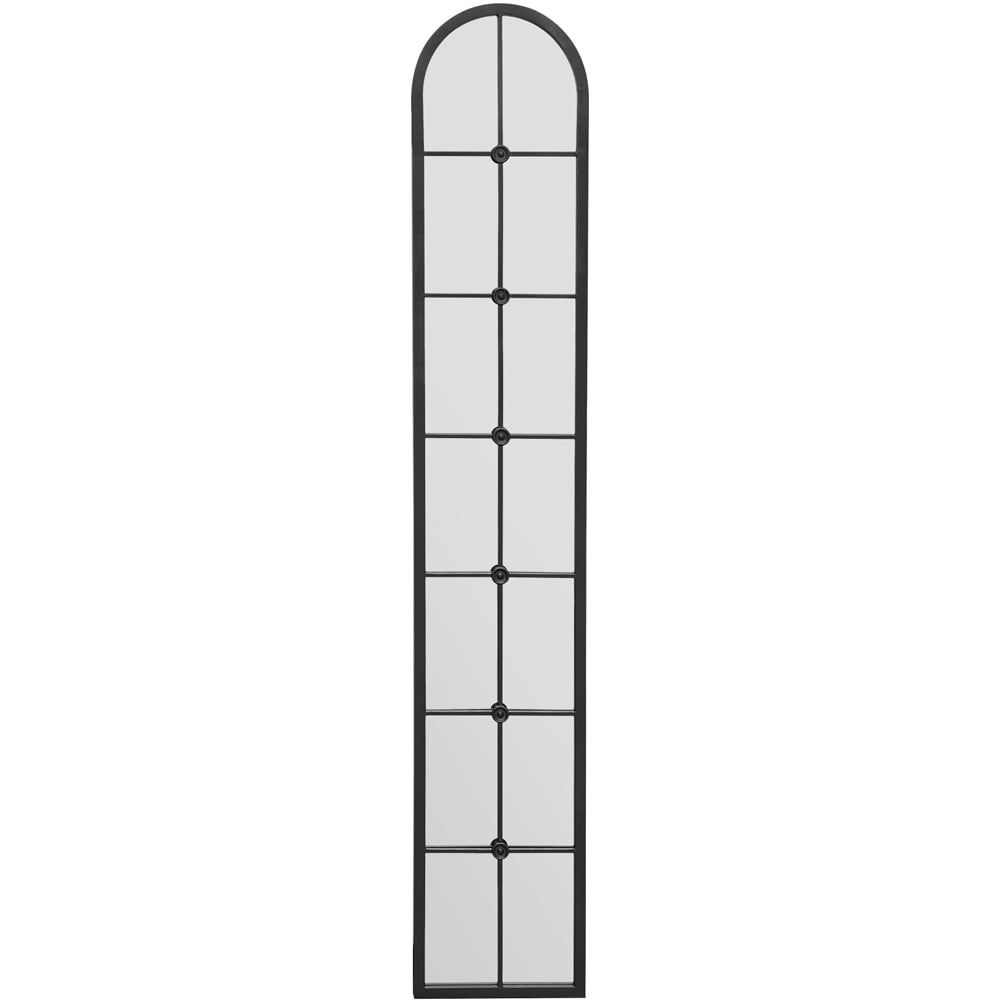 The Arcus Black Arched Metal Leaner Wall Mirror 170 x 30cm Image 1