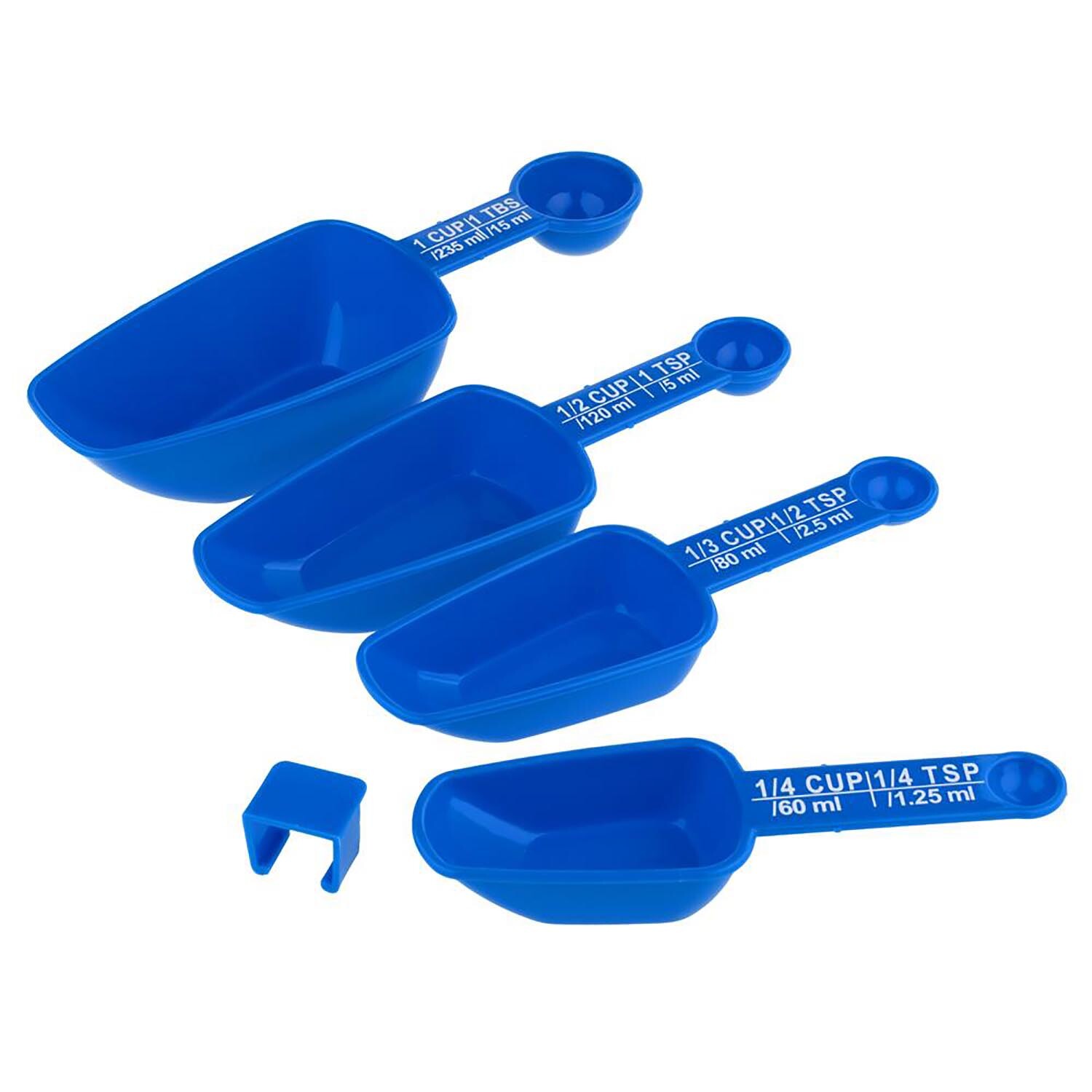 Set of 4 Chef Aid Measuring Scoops with Spoons - Blue Image 1