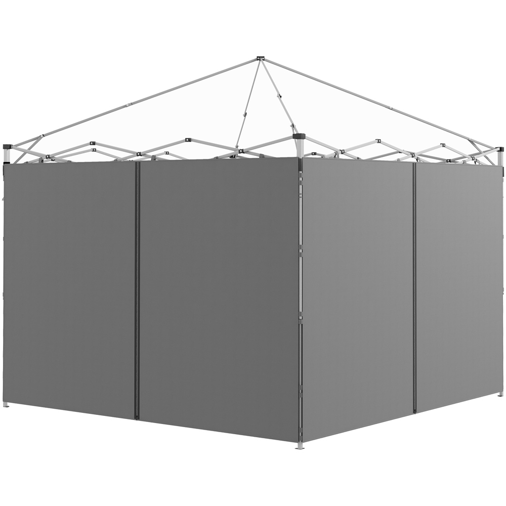 Outsunny 2 x 3m Light Grey Gazebo Replacement Side Panel with Zipped Door 2 Pack Image 2