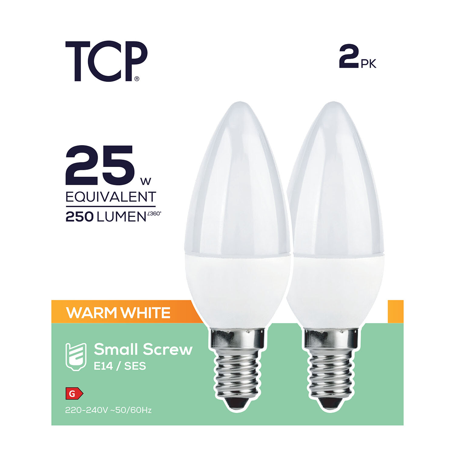 TCP LED Candle 250L E14 Warm White Bulb - Warm White Image 4
