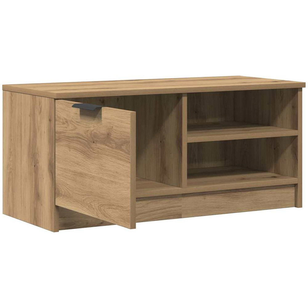 vidaXL Single Door 2 Open Shelf Artisan Oak TV Cabinet Image 4