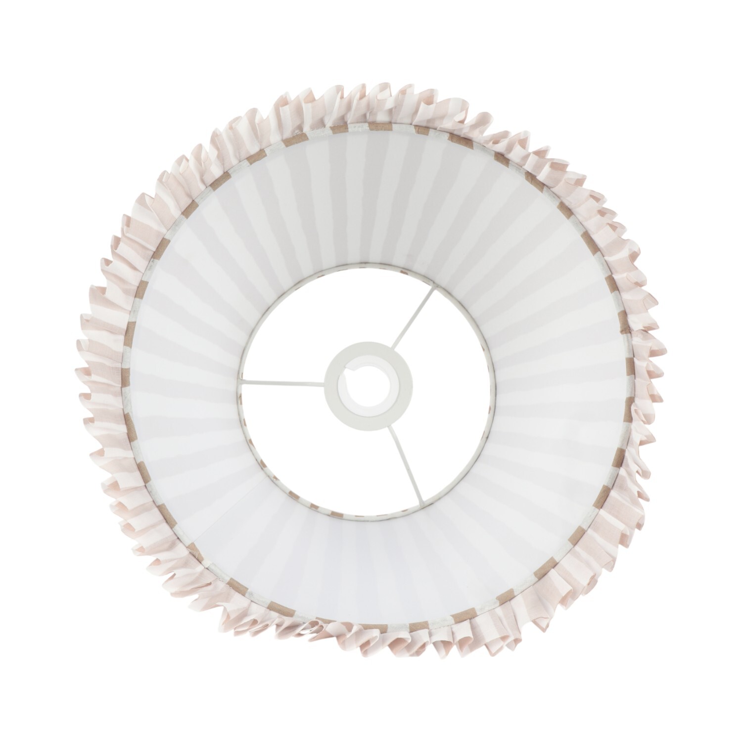 Neutral Stripe Tassel Lamp Shade Brown Image 3