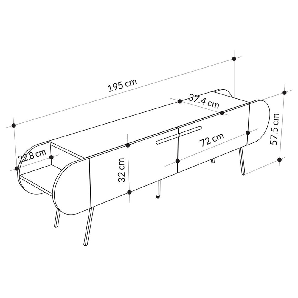 FWStyle Capsule 2 Door 2 Shelf Sandstone TV Unit Stand Image 7