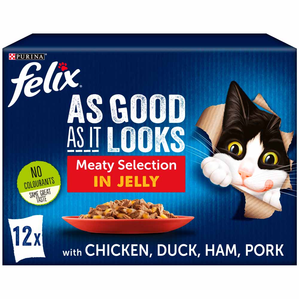 Felix As Good As It Looks Cat Food Meat Selection 12 x 100g Image 1