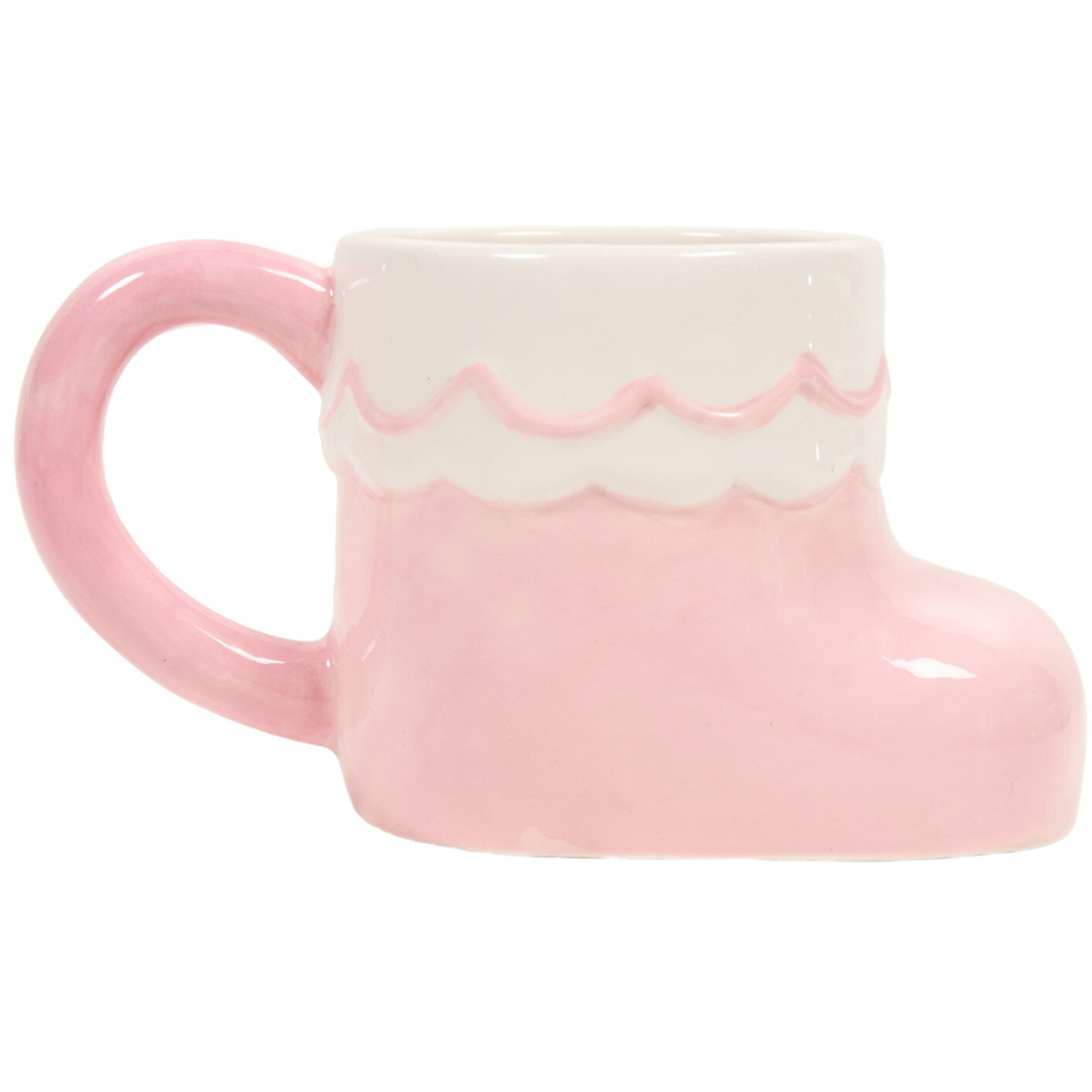 Cute Xmas Stocking 3D Mug Pink Image 4